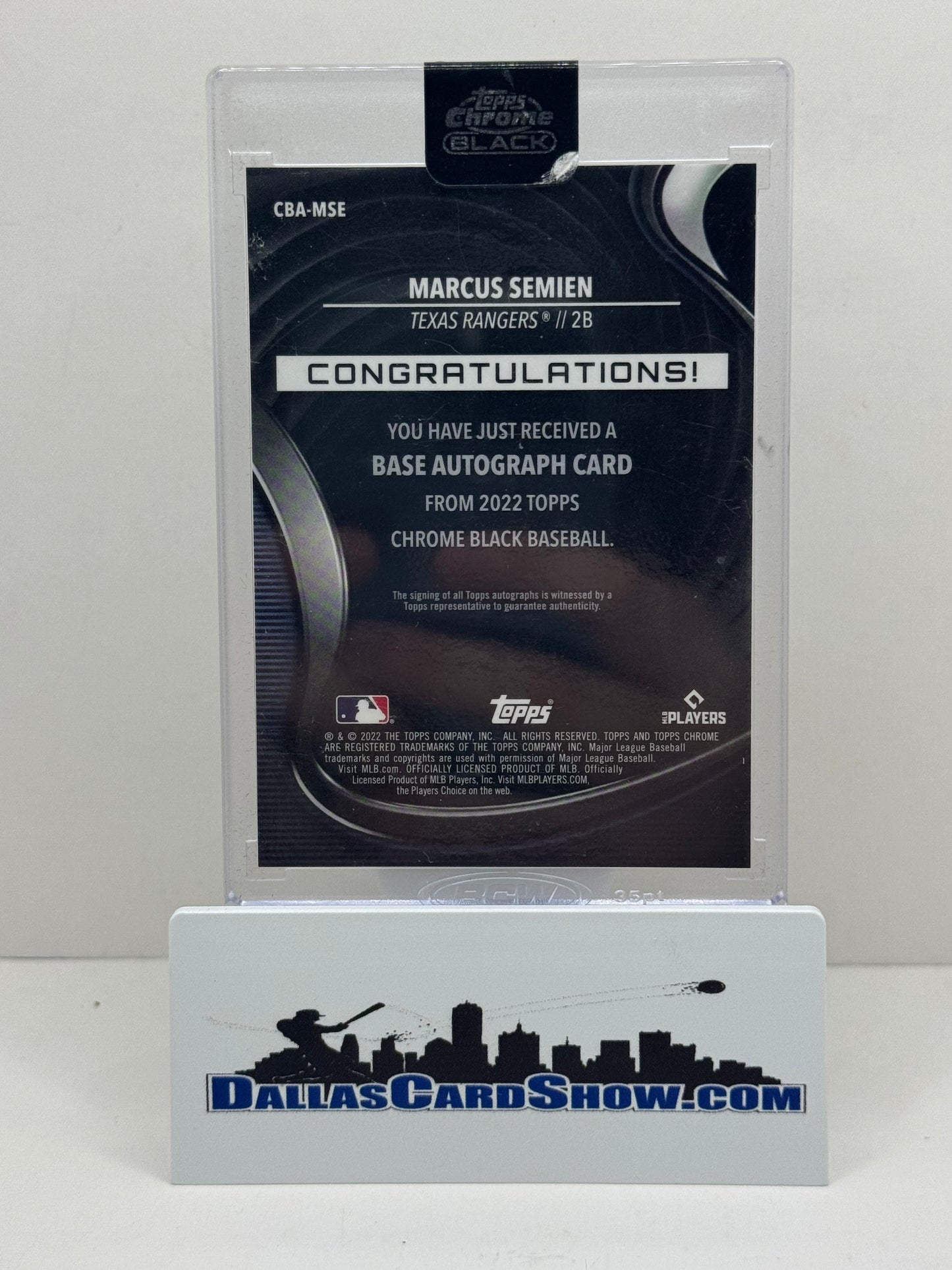 2022 Topps Chrome Black Autographs #BCA-MSE Marcus Semien Rangers