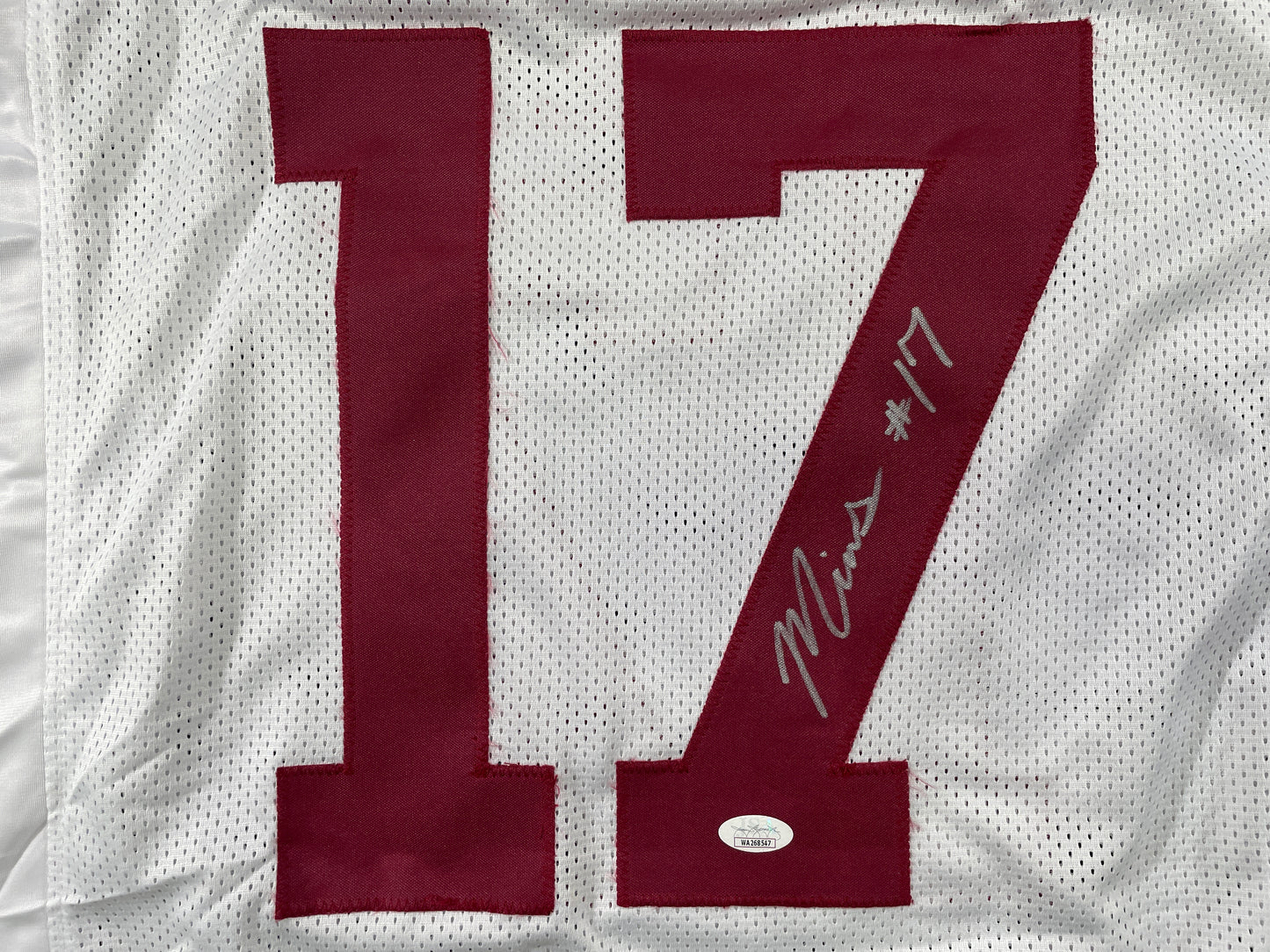 MARVIN MIMS Oklahoma OU Sooners WHITE SIGNED JERSEY DENVER BRONCOS XL JSA