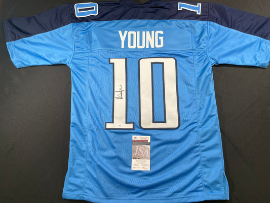 VINCE YOUNG TENNESSEE TITANS SIGNED JERSEY LONGHORNS JSA COA