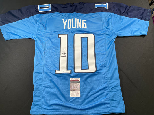 VINCE YOUNG TENNESSEE TITANS SIGNED JERSEY LONGHORNS JSA COA