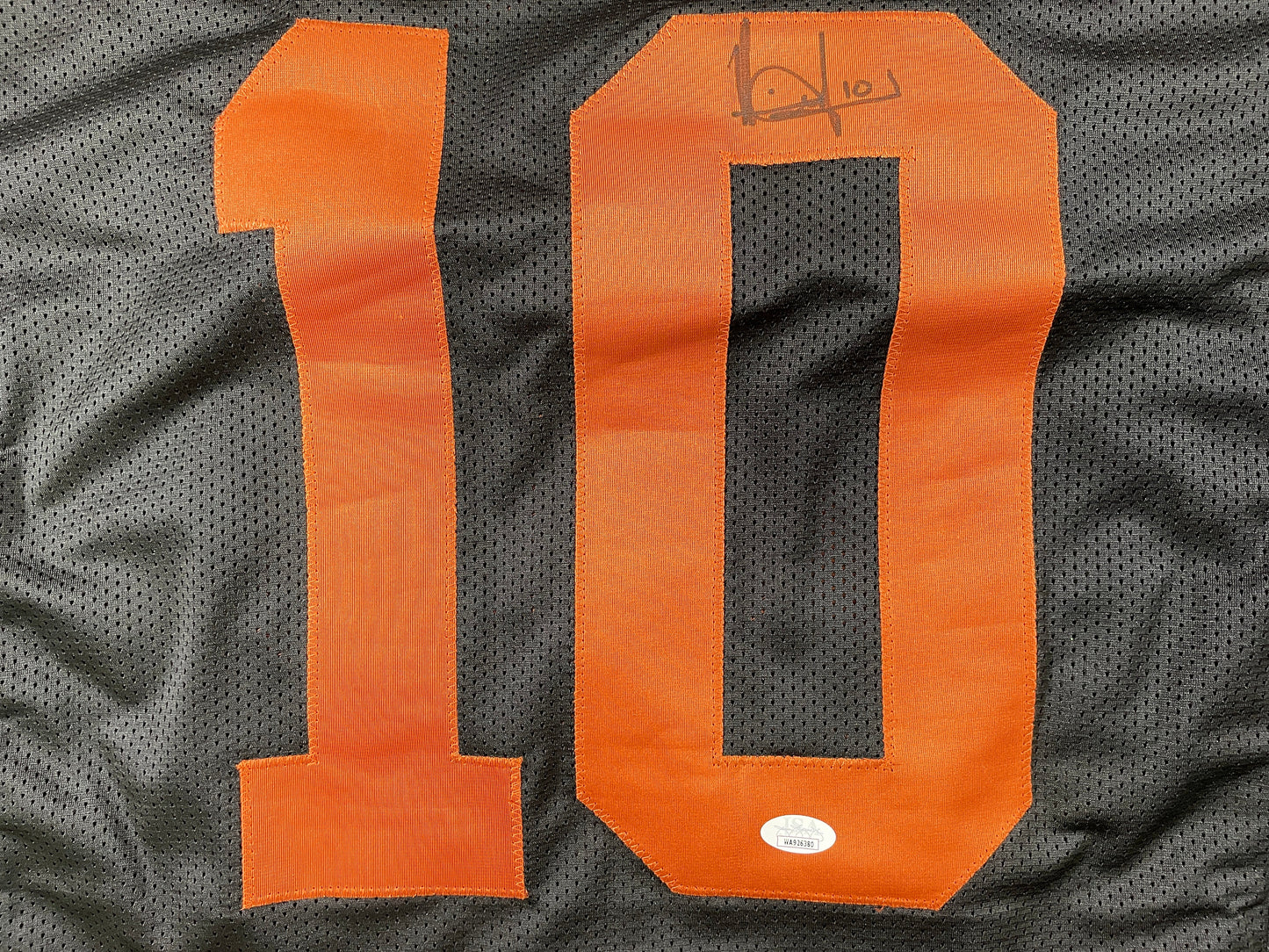 VINCE YOUNG BLACK TEXAS LONGHORNS SIGNED STAT JERSEY JSA COA
