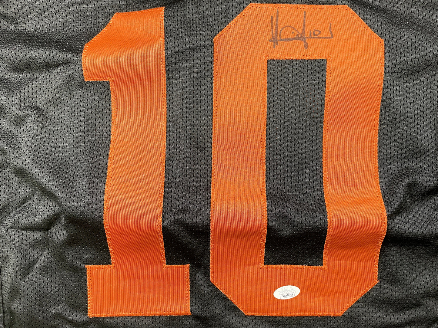 VINCE YOUNG BLACK TEXAS LONGHORNS SIGNED STAT JERSEY JSA COA