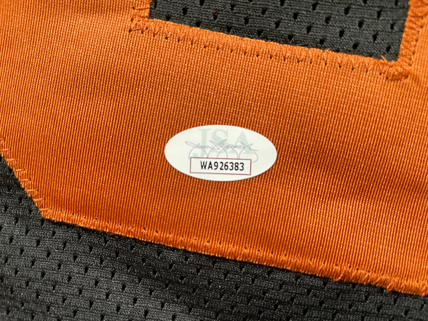 VINCE YOUNG BLACK TEXAS LONGHORNS SIGNED STAT JERSEY JSA COA