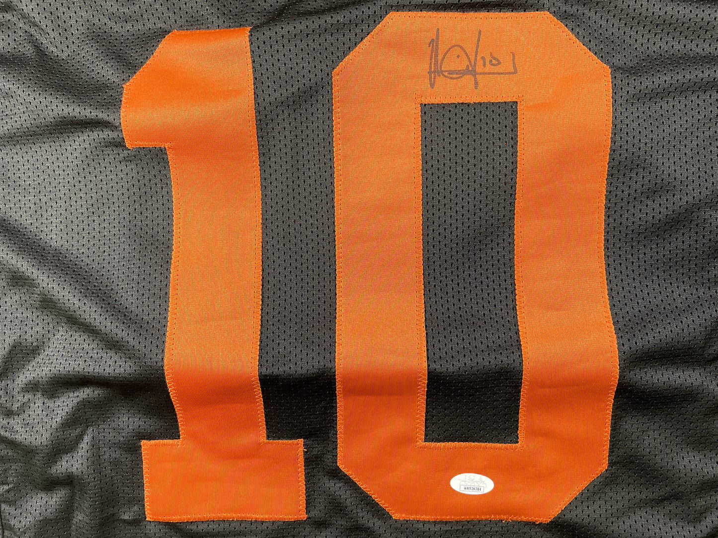 VINCE YOUNG BLACK TEXAS LONGHORNS SIGNED STAT JERSEY JSA COA