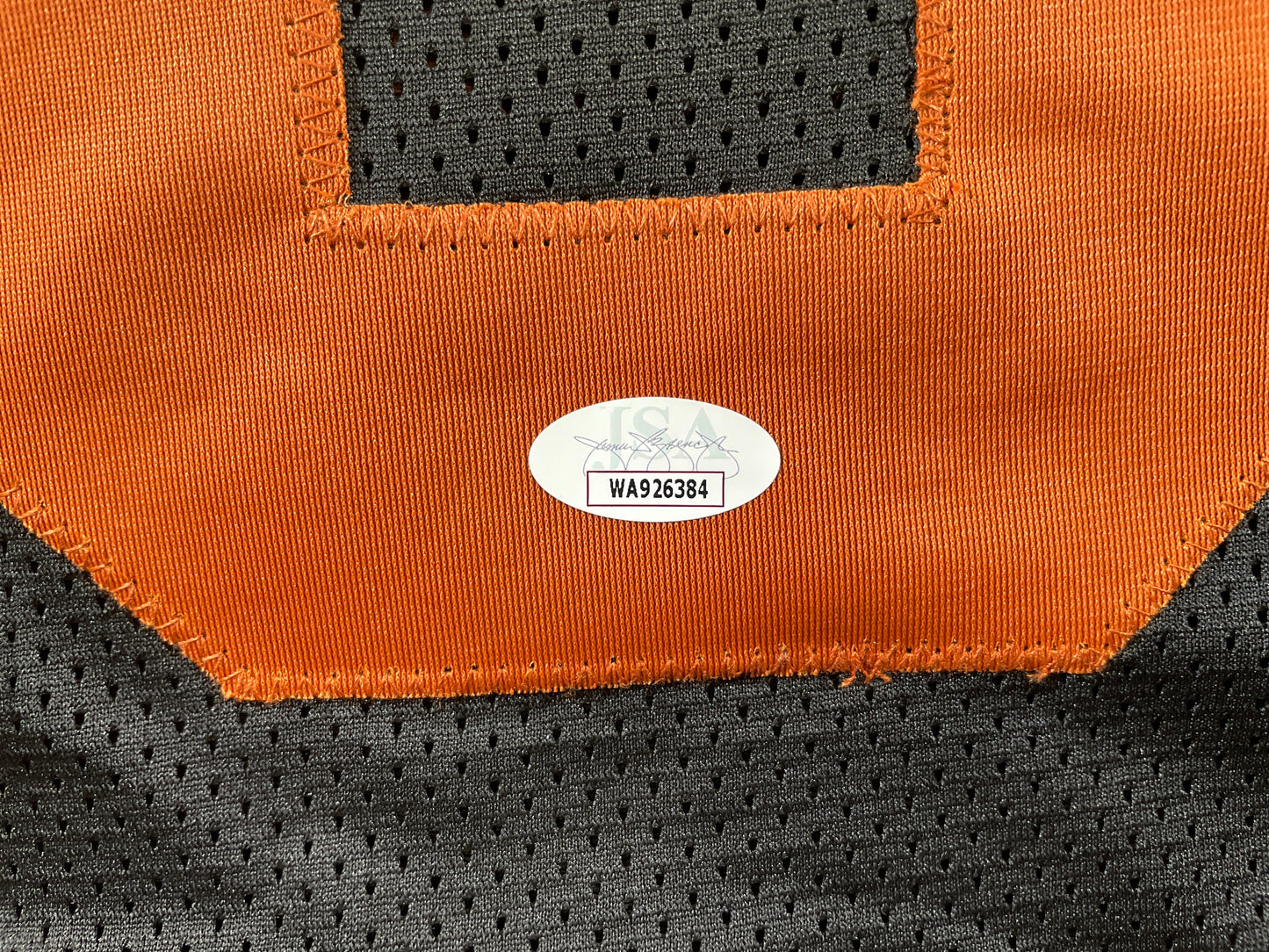 VINCE YOUNG BLACK TEXAS LONGHORNS SIGNED STAT JERSEY JSA COA