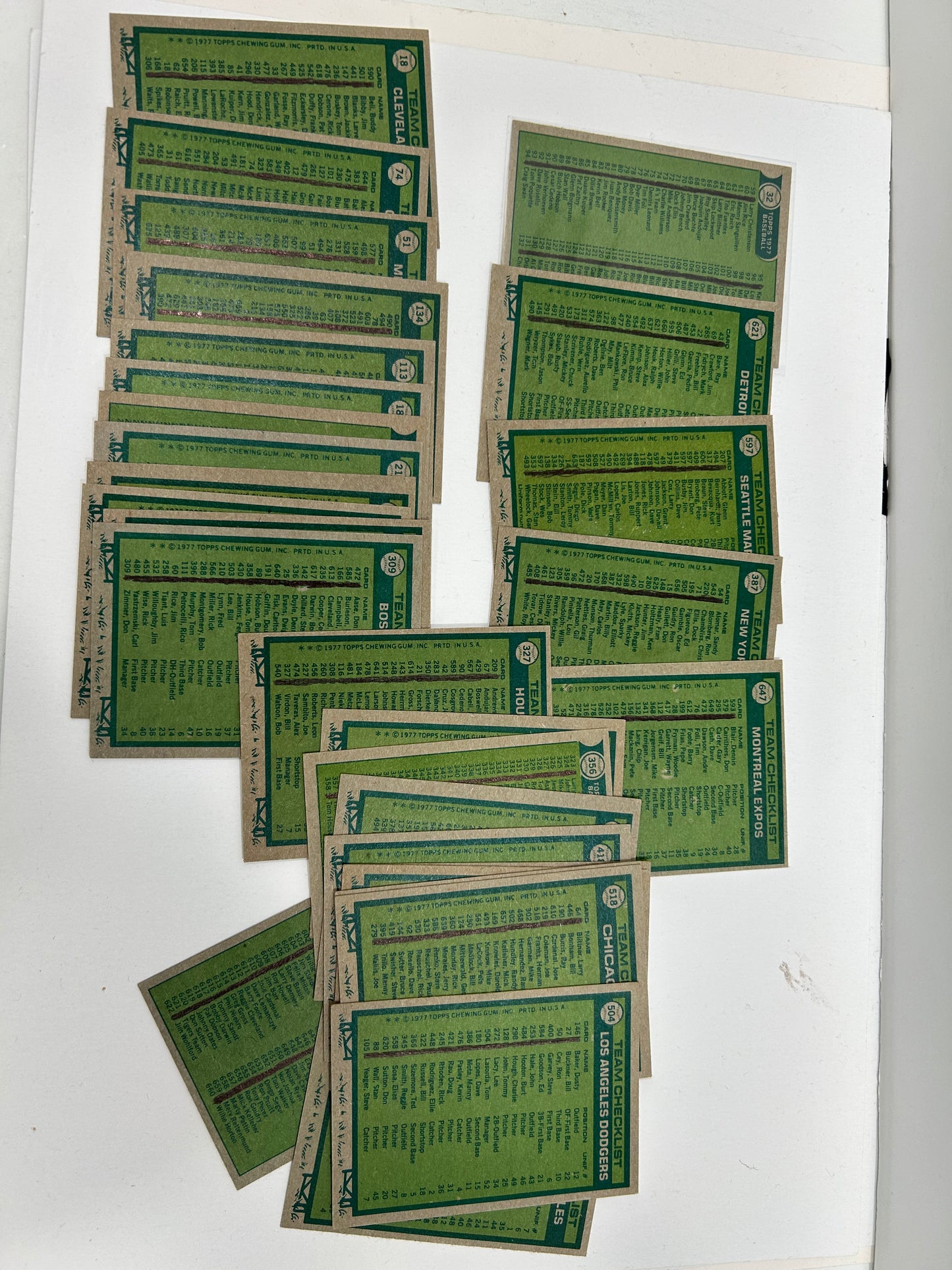 1977 TOPPS BASEBALL COMPLETE SET SUTTER MURPHY DAWSOM RC CHECKLIST MARKED