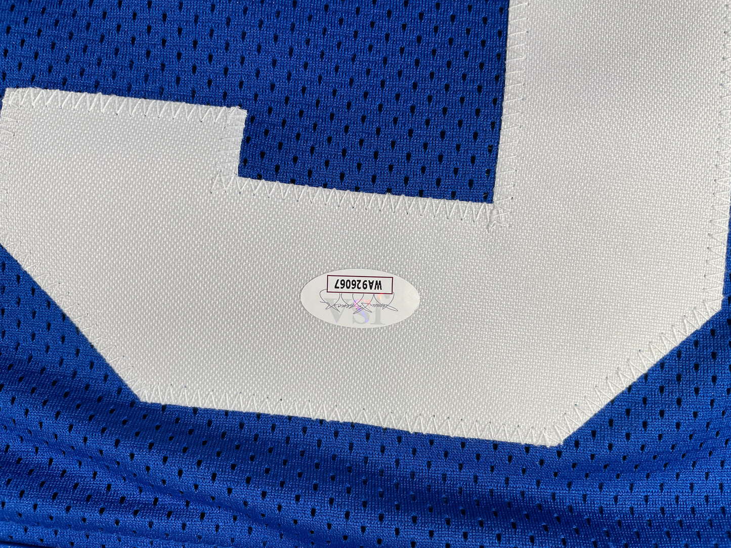 LARRY COLE DALLAS COWBOYS SIGNED BLUE JERSEY w/SB VI & XII Champs XL JSA COA