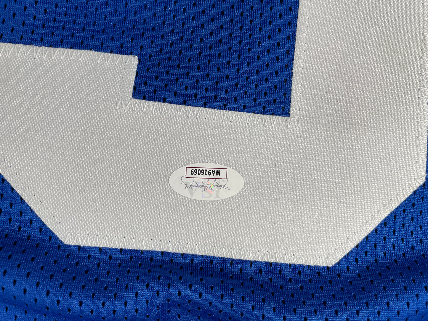 LARRY COLE DALLAS COWBOYS SIGNED BLUE JERSEY w/SB VI & XII Champs XL JSA COA