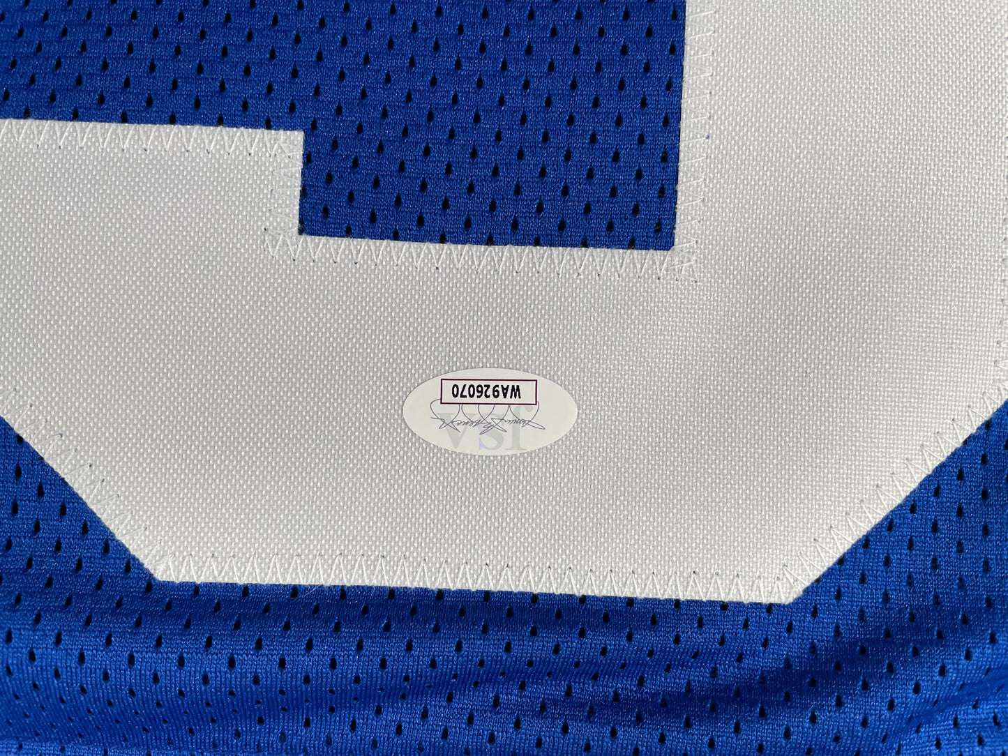 LARRY COLE DALLAS COWBOYS SIGNED BLUE JERSEY w/SB VI & XII Champs XL JSA COA