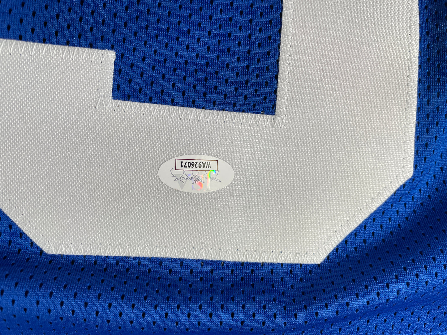 LARRY COLE DALLAS COWBOYS SIGNED BLUE JERSEY w/SB VI & XII Champs XL JSA COA