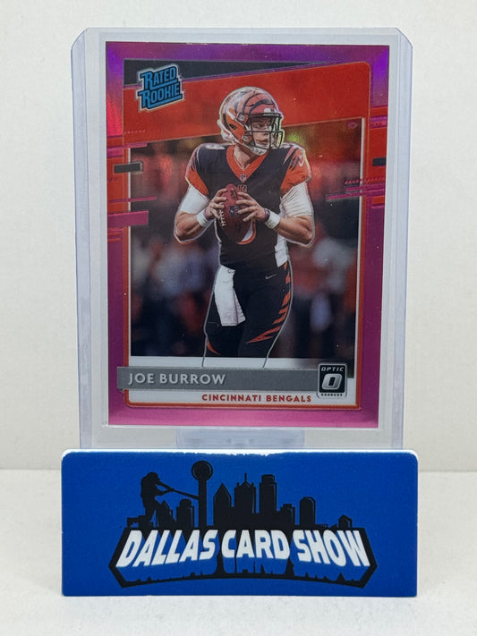 2020 Panini Optic #151 Joe Burrow Pink Holo Rated Rookie RC Bengals