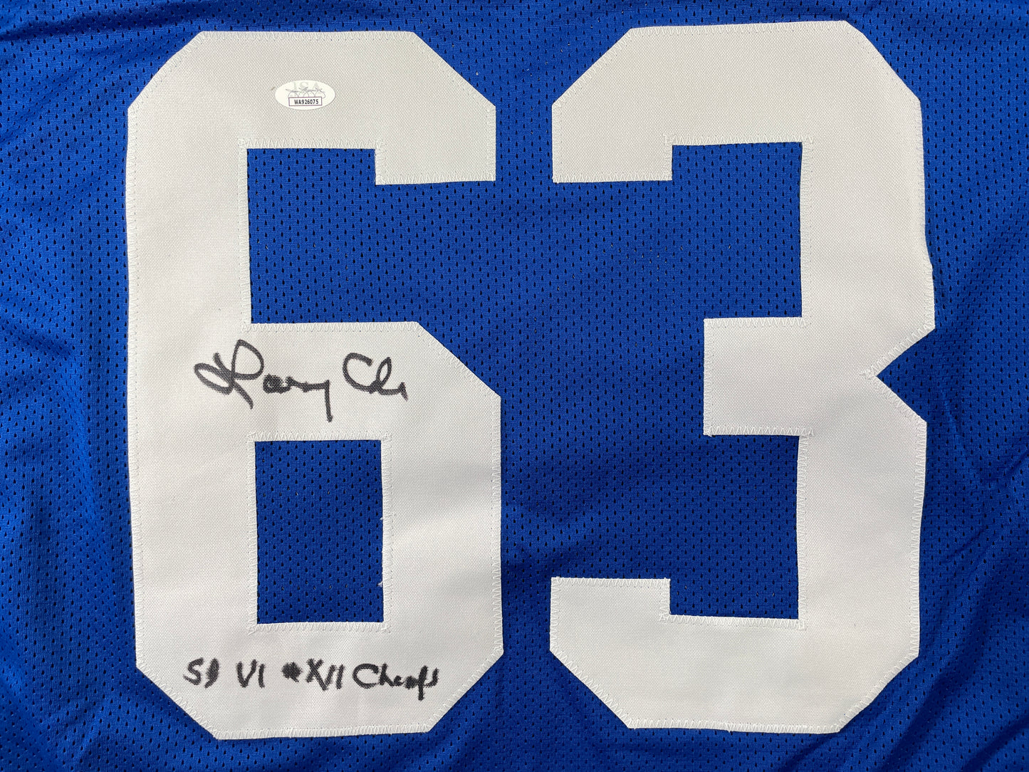 LARRY COLE DALLAS COWBOYS SIGNED BLUE JERSEY w/SB VI & XII Champs XL JSA COA