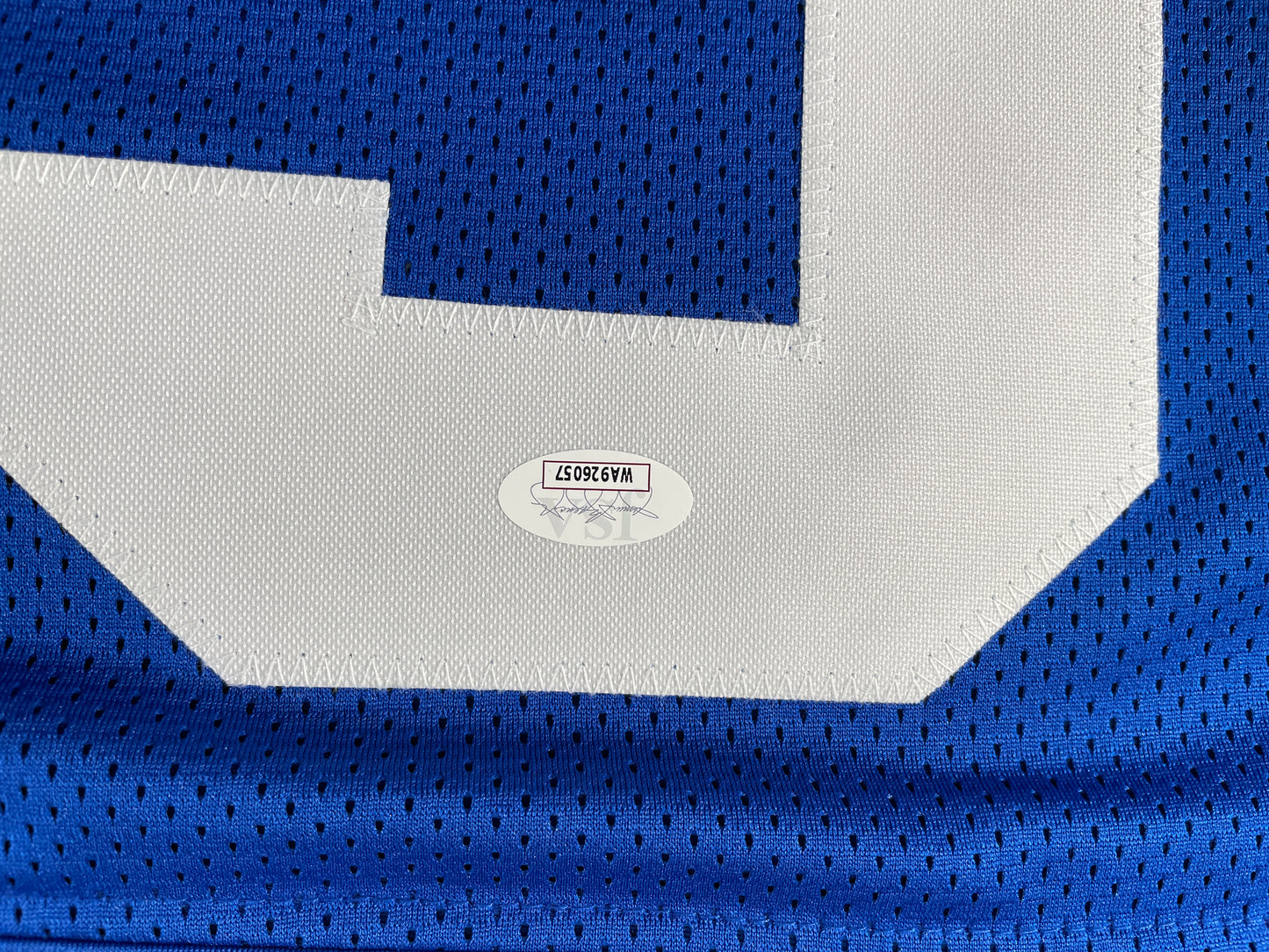 LARRY COLE DALLAS COWBOYS SIGNED BLUE JERSEY w/SB VI & XII Champs XL JSA COA