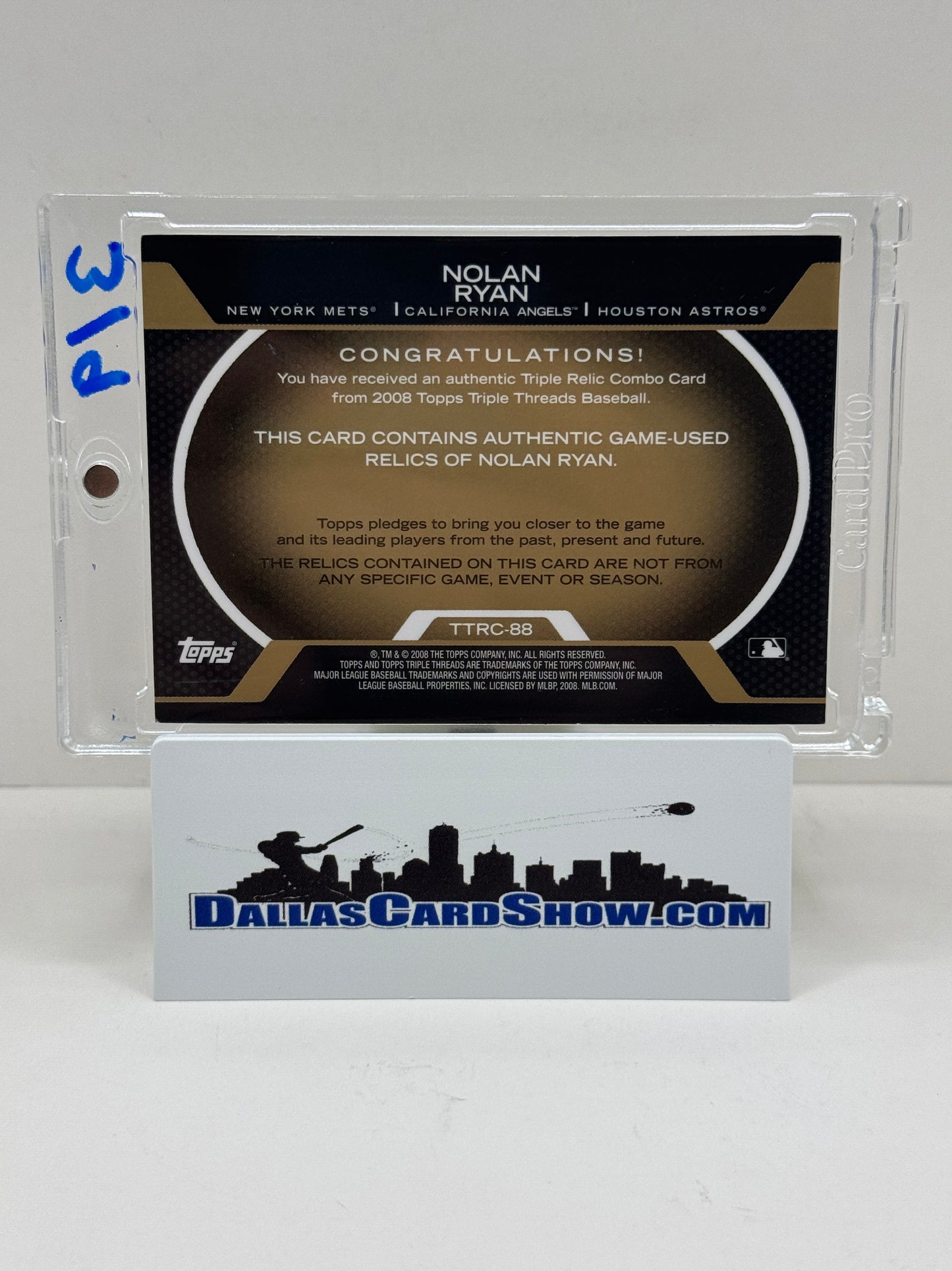 2008 Triple Threads #TTRC-88 Nolan Ryan Triple Game Used Relic Combo  Express  /9