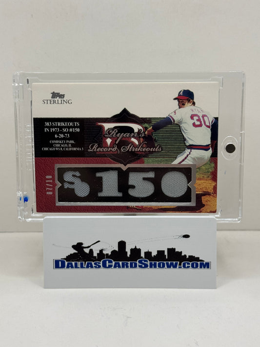 2006 Topps Sterling #NRK13 Nolan Ryan Ryan's Record Strikeout Game Used Relic 7/10
