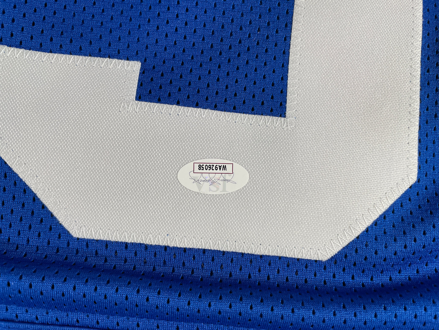 LARRY COLE DALLAS COWBOYS SIGNED BLUE JERSEY w/SB VI & XII Champs XL JSA COA