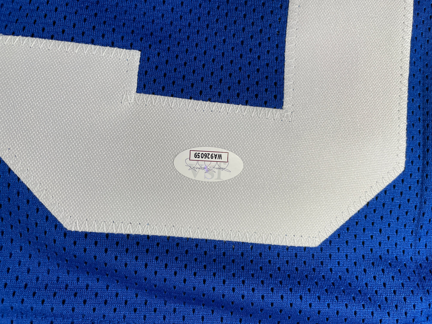 LARRY COLE DALLAS COWBOYS SIGNED BLUE JERSEY w/SB VI & XII Champs XL JSA COA