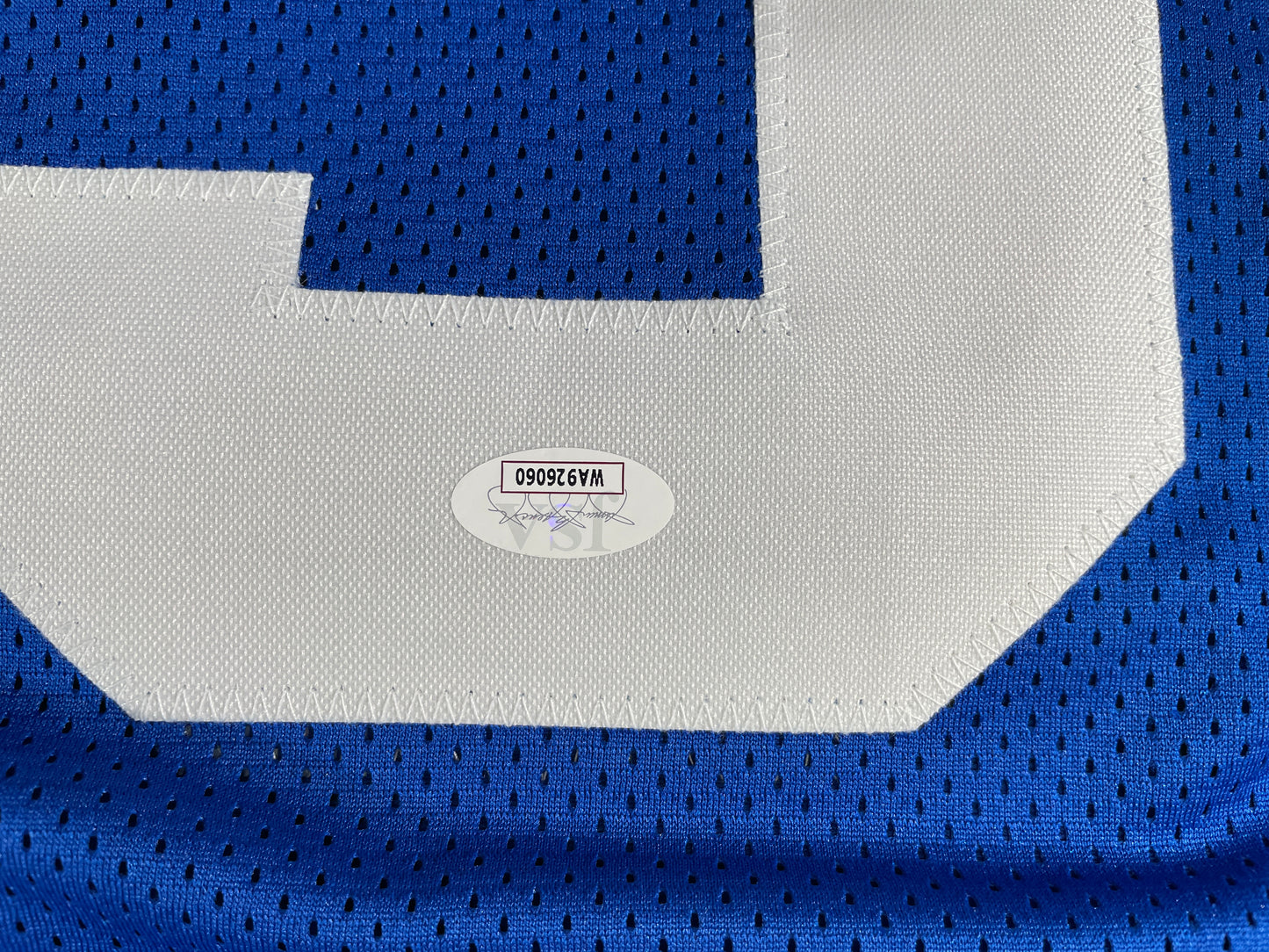 LARRY COLE DALLAS COWBOYS SIGNED BLUE JERSEY w/SB VI & XII Champs XL JSA COA