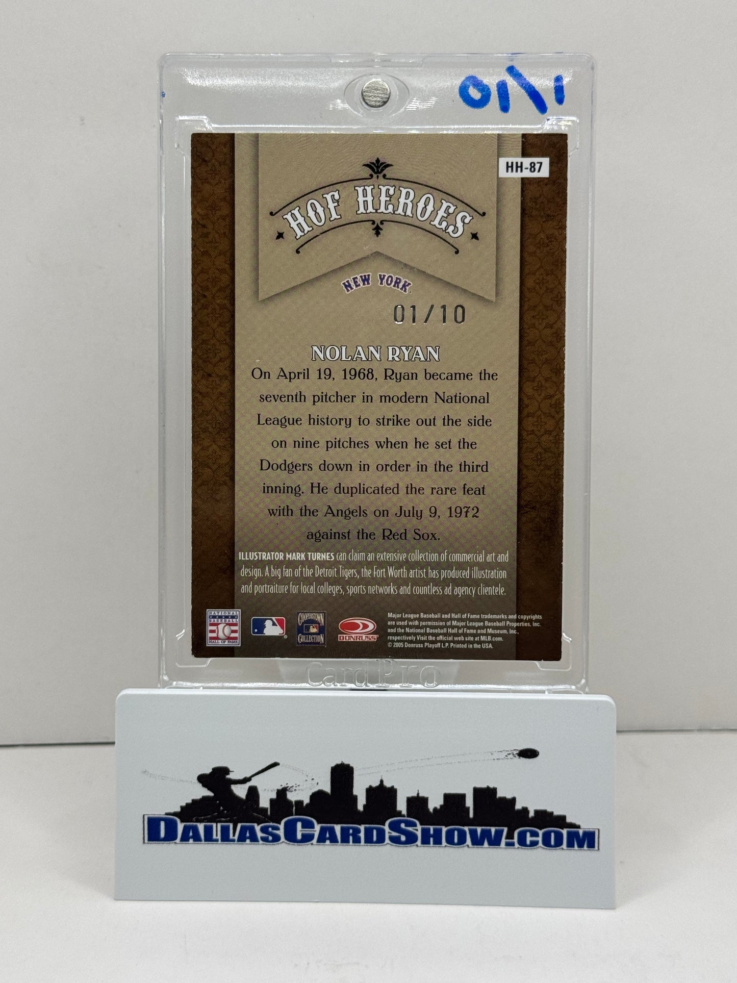 2005 Diamond Kings #HH-87 Nolan Ryan HOF Heroes Autograph 1/10