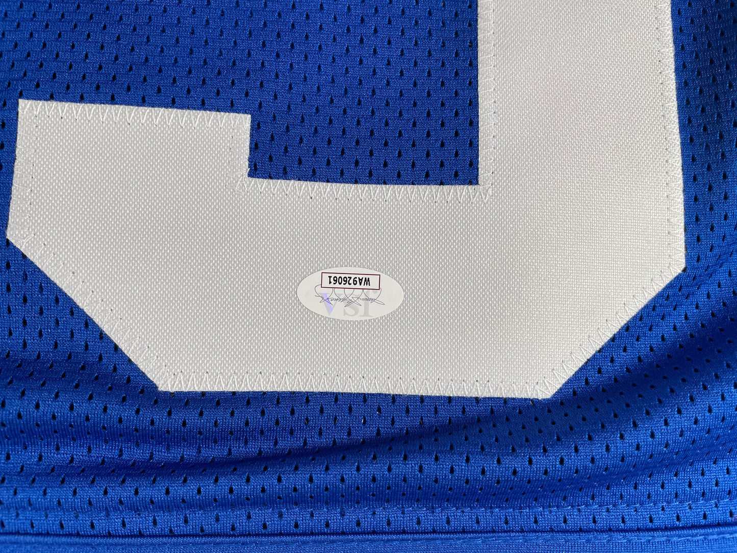 LARRY COLE DALLAS COWBOYS SIGNED BLUE JERSEY w/SB VI & XII Champs XL JSA COA