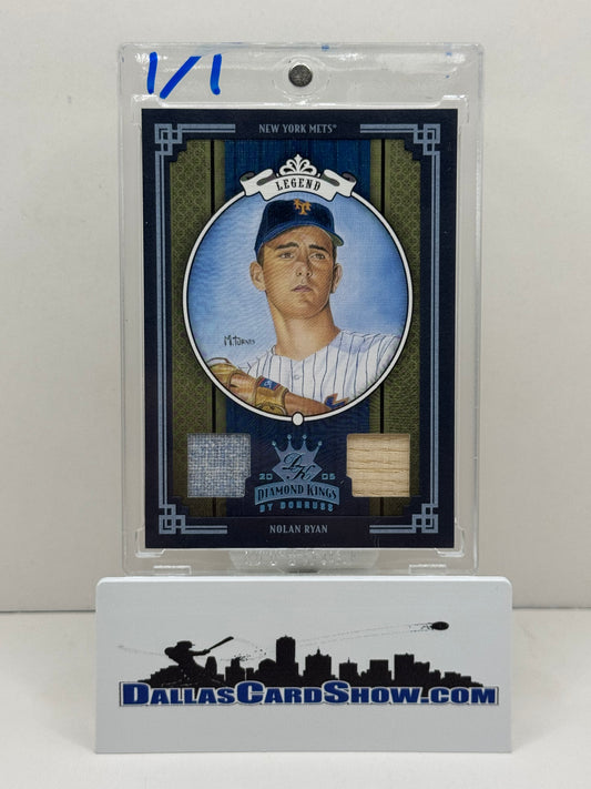2005 Diamond Kings #437 Nolan Ryan Crowning Moments Legend Platinum Relic 1/1