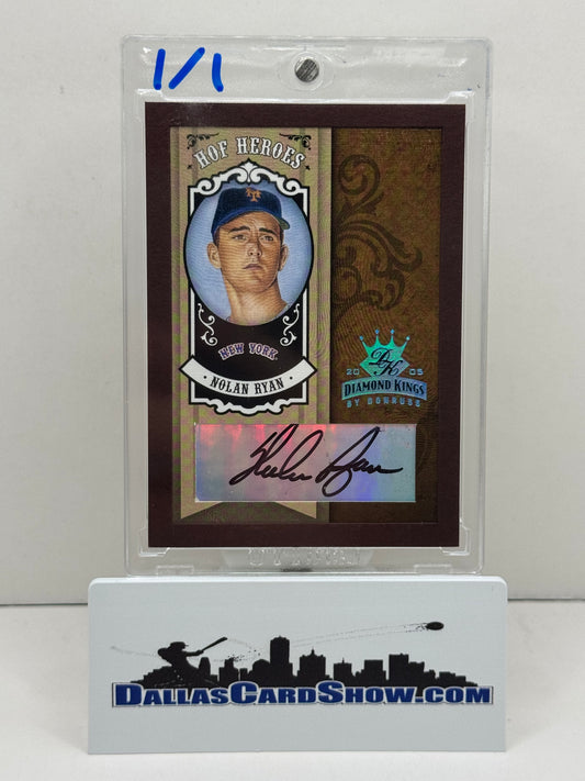 2005 Diamond Kings #HH-62 Nolan Ryan HOF Heroes Platinum Autograph 1/1