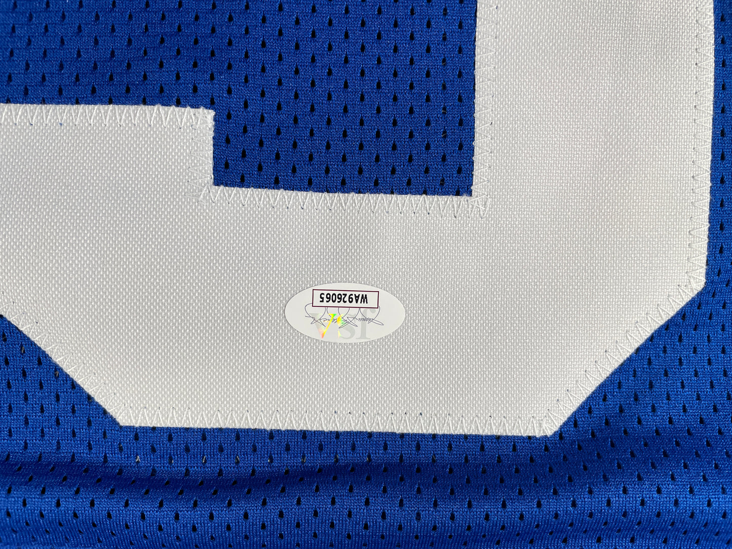 LARRY COLE DALLAS COWBOYS SIGNED BLUE JERSEY w/SB VI & XII Champs XL JSA COA