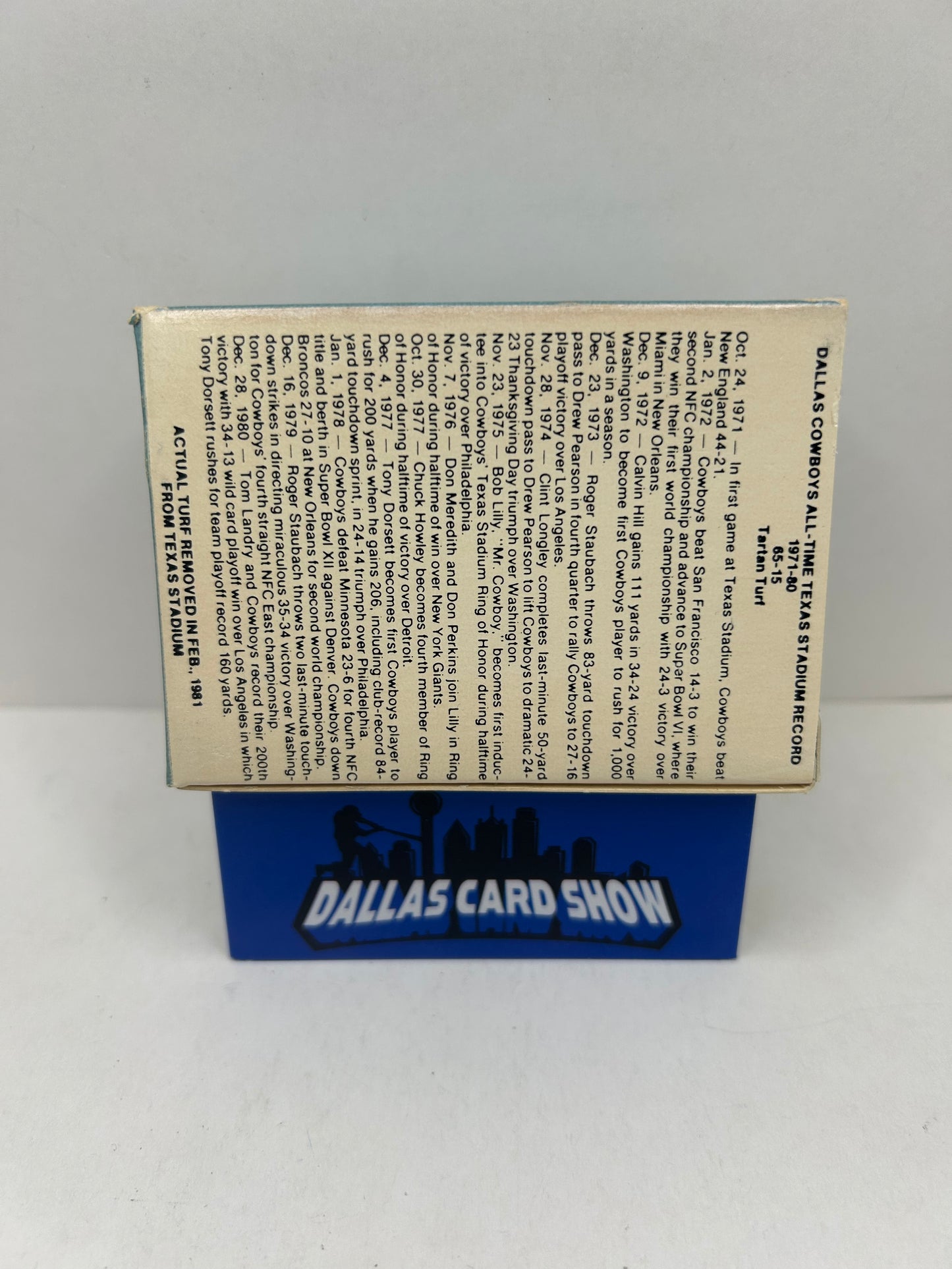 DALLAS COWBOYS GAME USED TARTAN TURF 1971-80 TEXAS STADIUM