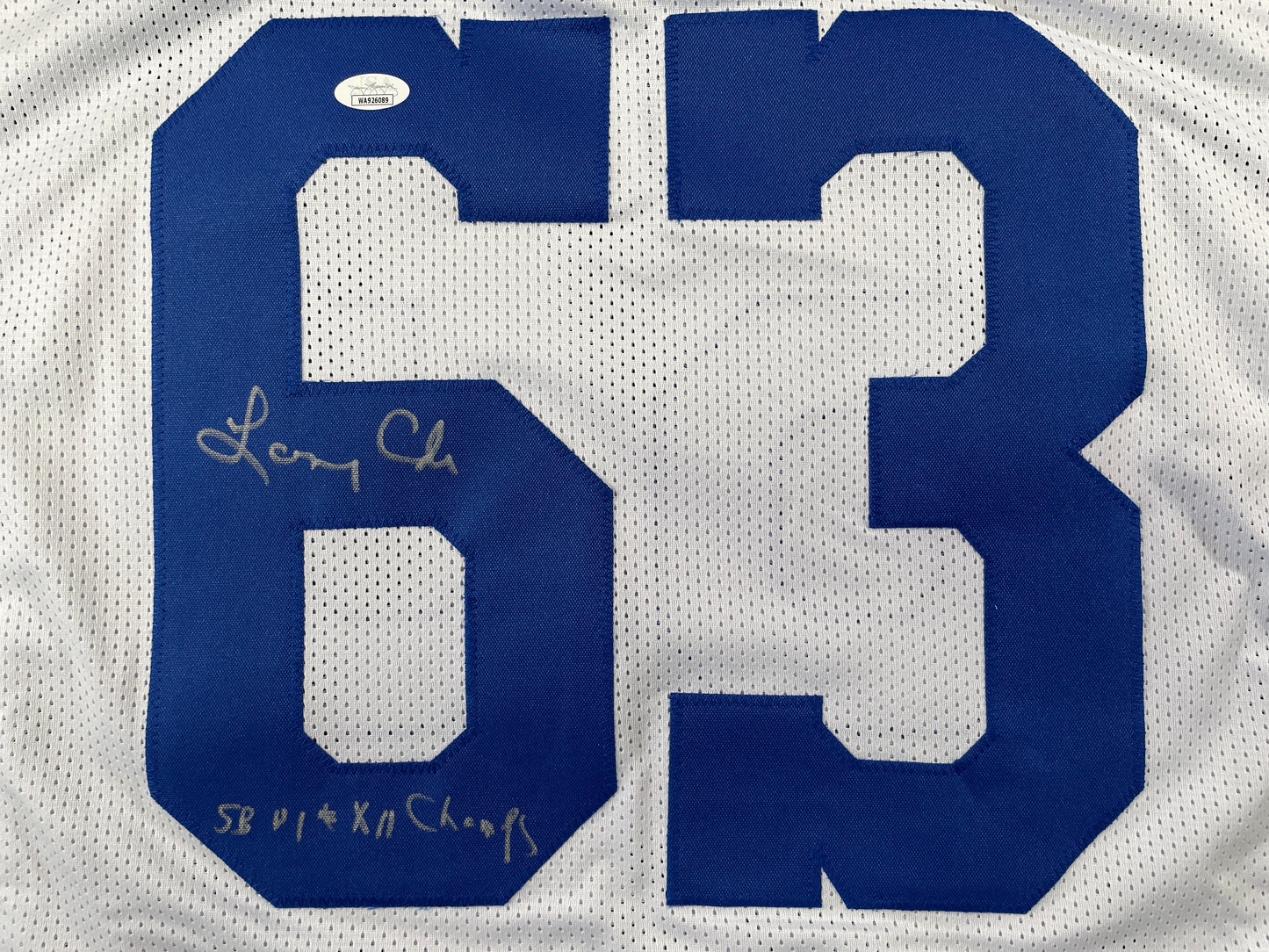 LARRY COLE DALLAS COWBOYS SIGNED WHITE JERSEY w/SB VI & XII Champs XL JSA COA