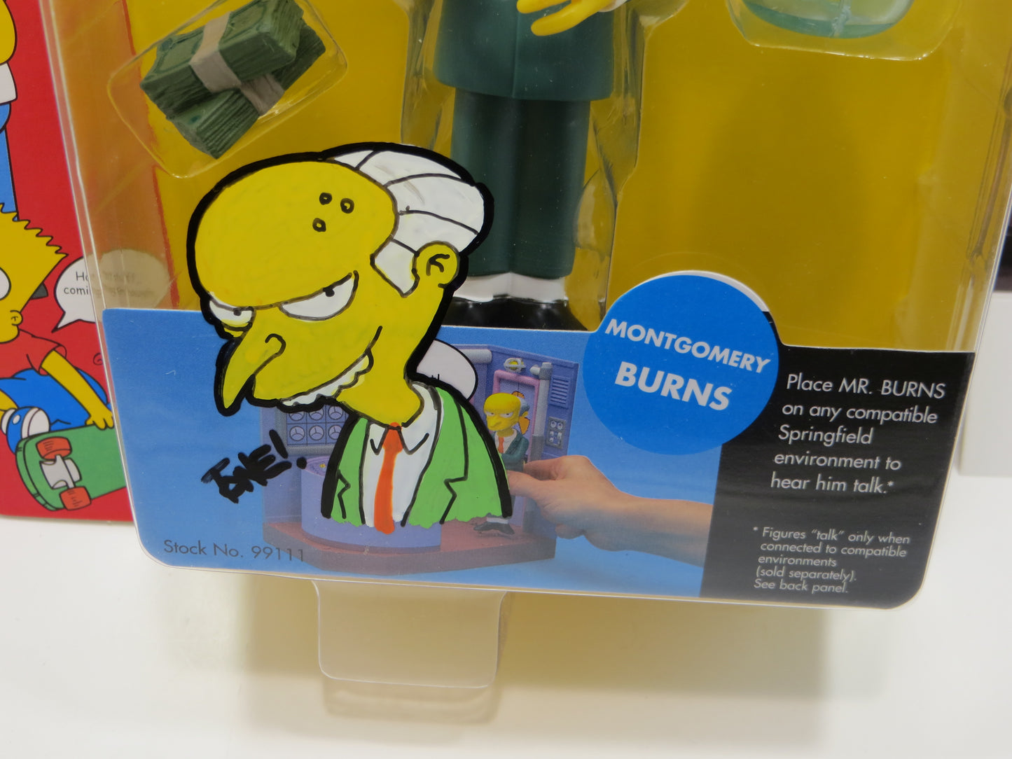 TONE RODRIGUEZ SIGNED SKETCHED Montgomery Burns SIMPSONS FIGURINE JSA