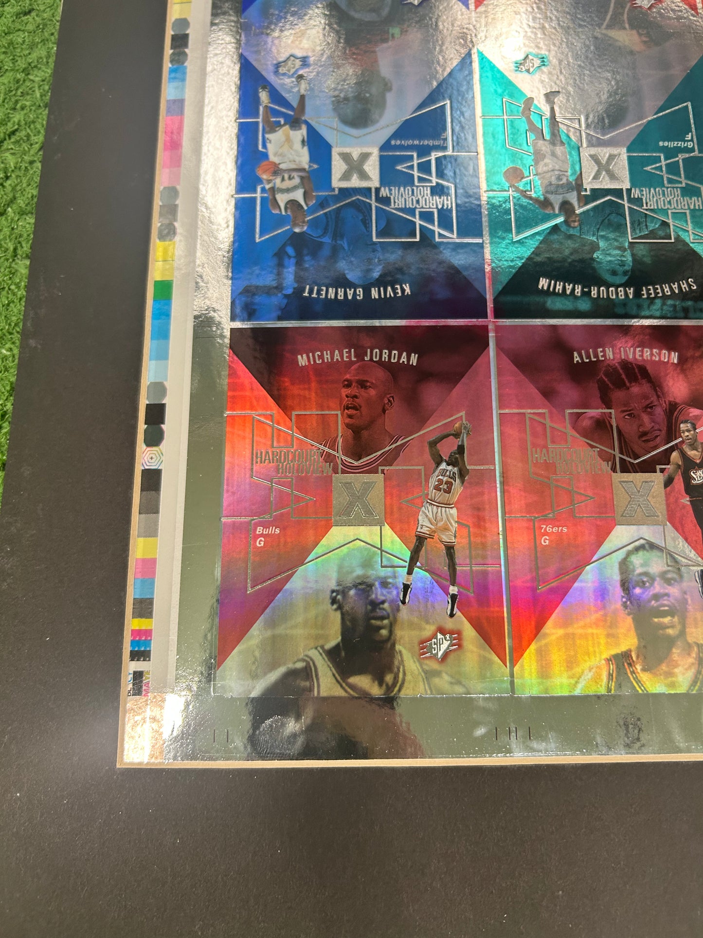 1997 Spx Hardcourt Holoview Uncut Sheet w/ Jordan Kobe Duncan Iverson