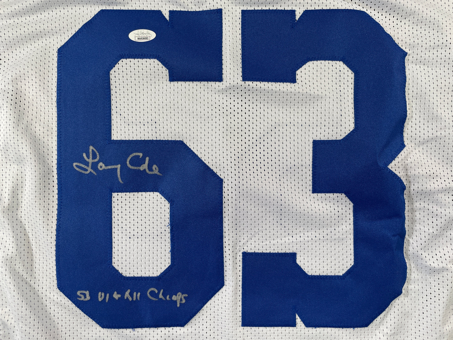 LARRY COLE DALLAS COWBOYS SIGNED WHITE JERSEY w/SB VI & XII Champs XL JSA COA