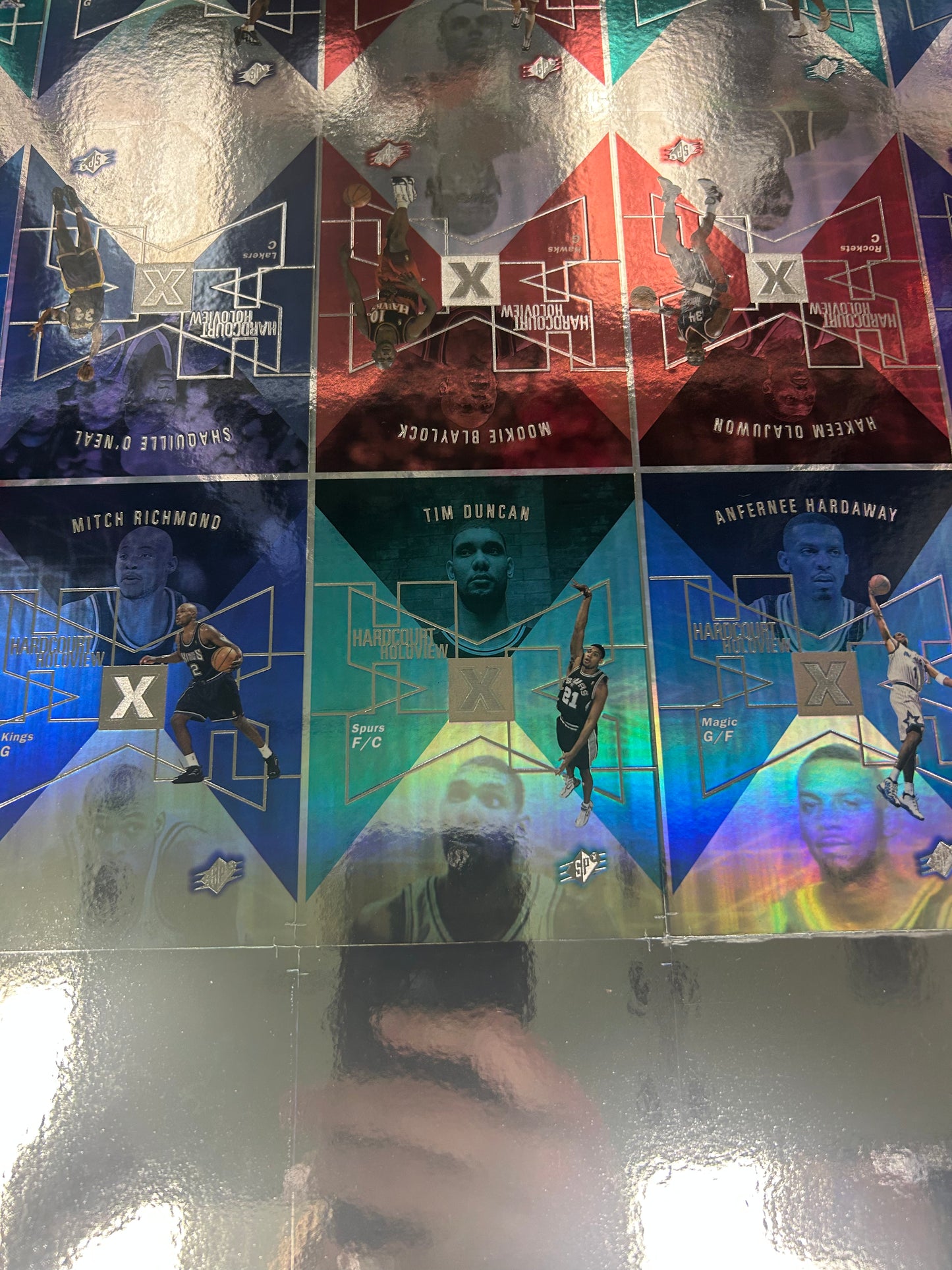 1997 Spx Hardcourt Holoview Uncut Sheet w/ Jordan Kobe Duncan Iverson