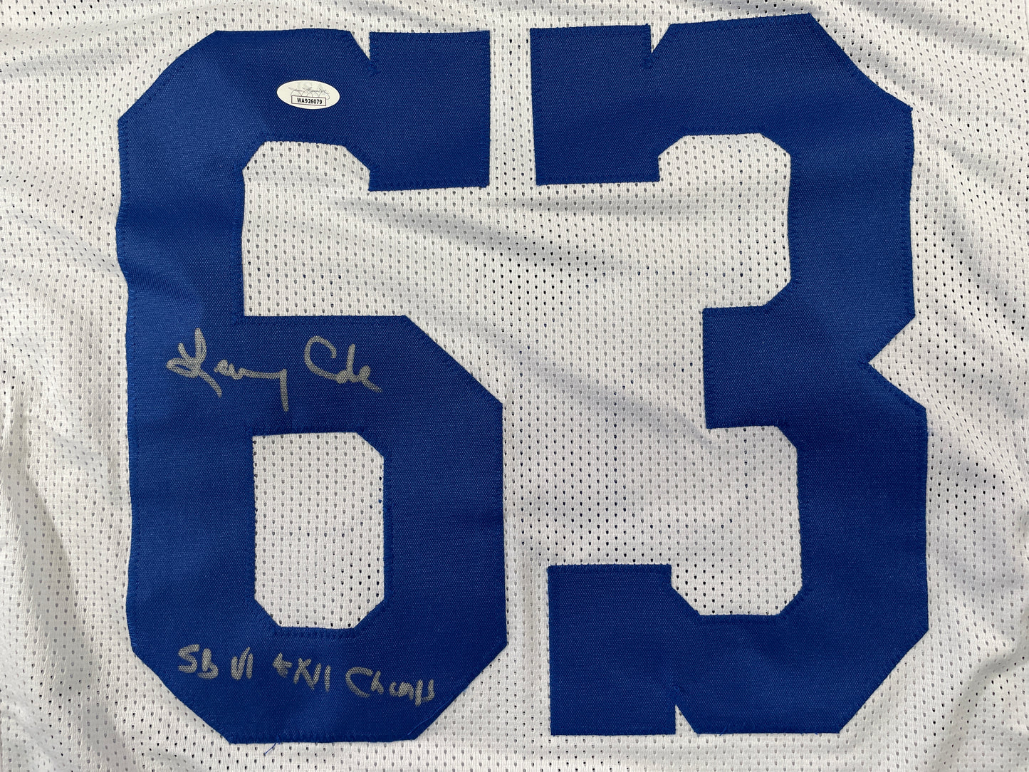 LARRY COLE DALLAS COWBOYS SIGNED WHITE JERSEY w/SB VI & XII Champs XL JSA COA