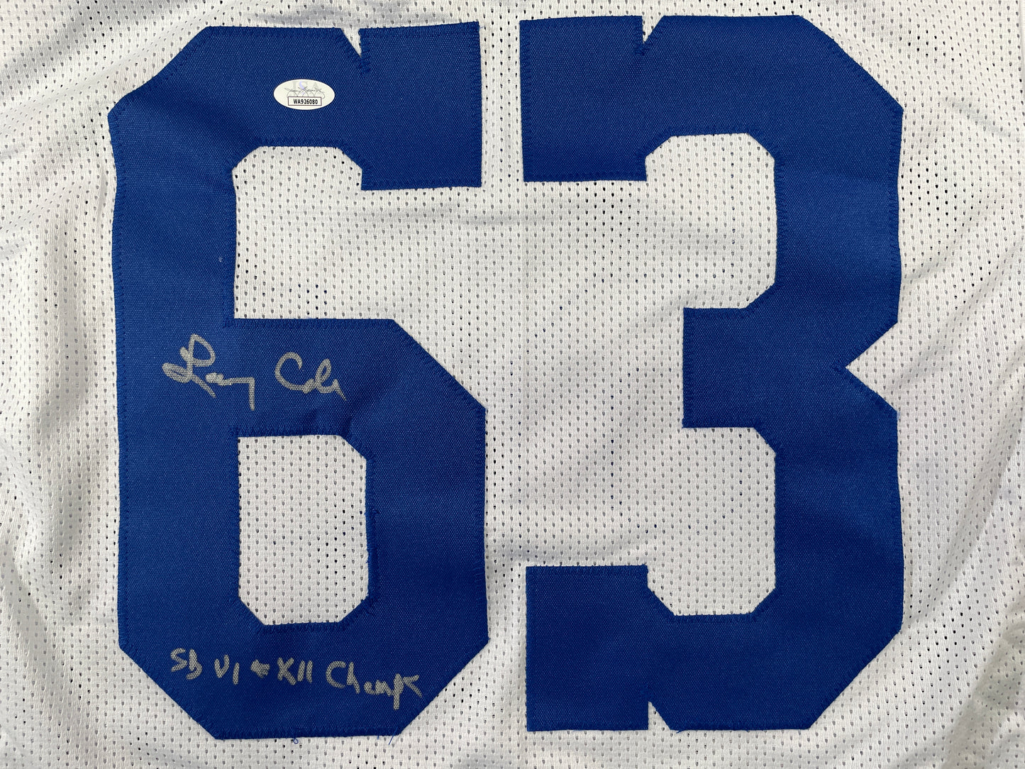 LARRY COLE DALLAS COWBOYS SIGNED WHITE JERSEY w/SB VI & XII Champs XL JSA COA