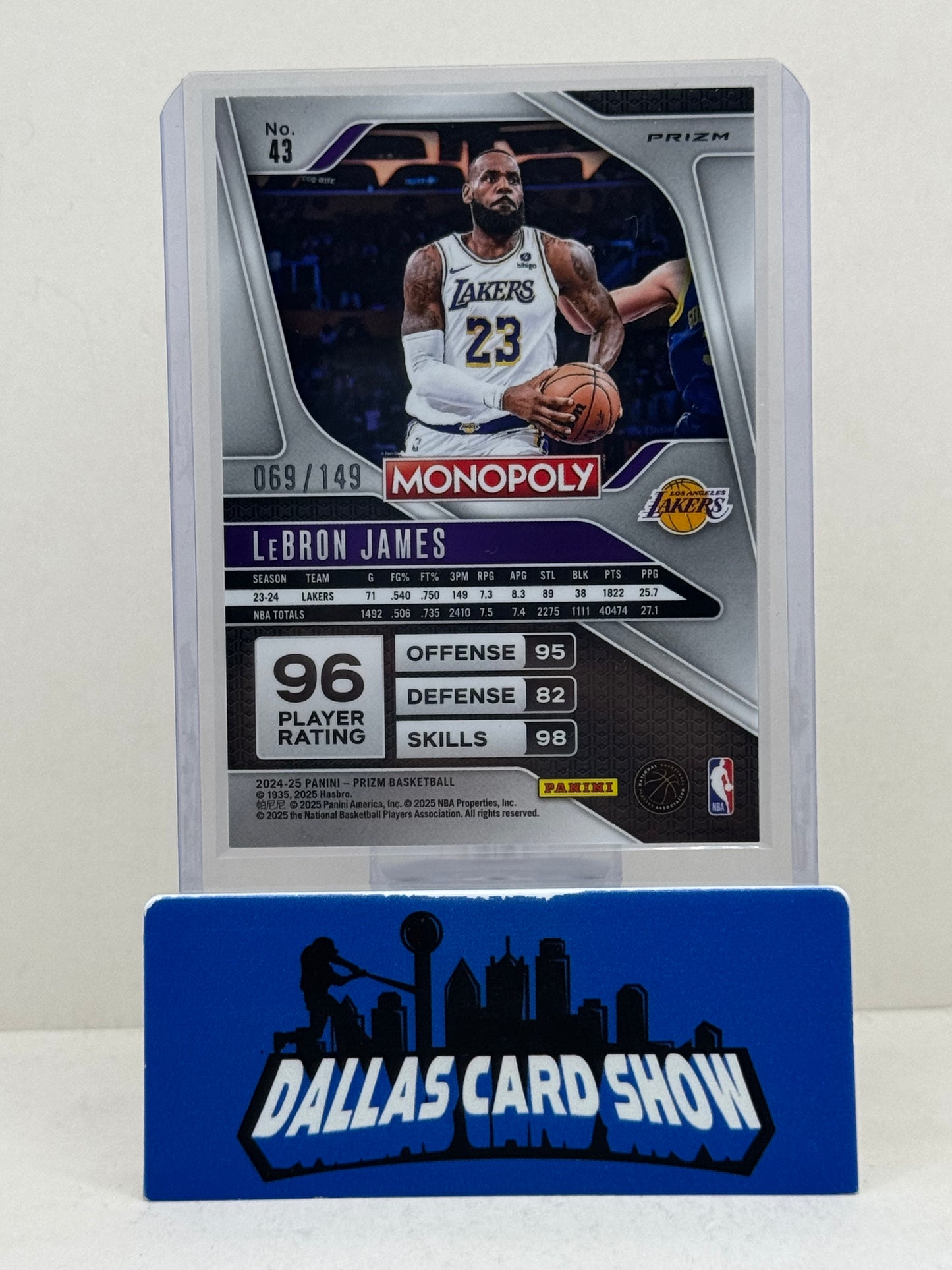 2024-25 Panini Prizm Monopoly #43 Orange Prizm #069/149 Lebron James