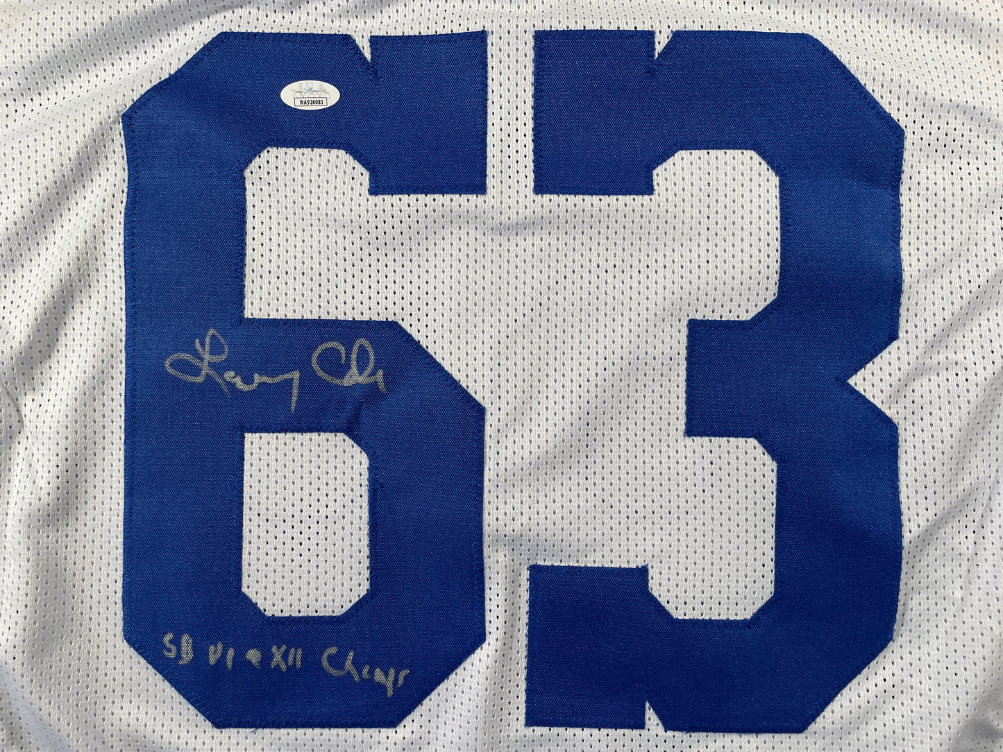 LARRY COLE DALLAS COWBOYS SIGNED WHITE JERSEY w/SB VI & XII Champs XL JSA COA