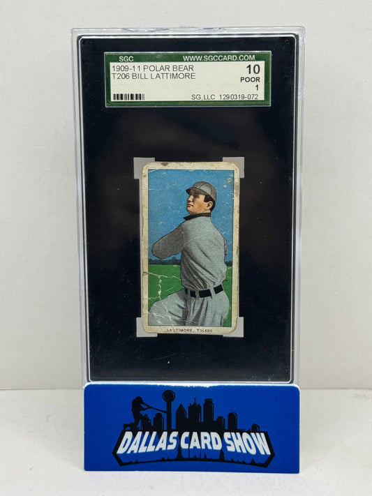 1909-11 Polar Bear T206 Bill Lattimore SGC 10 (1)