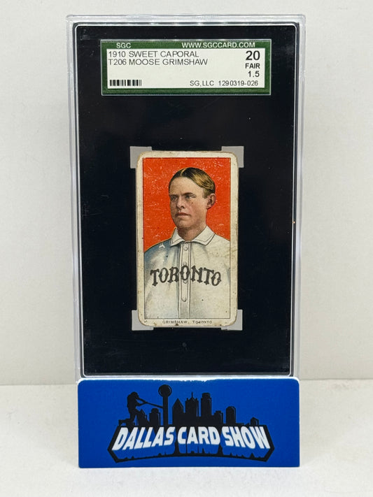1910 Sweet Caporal T206 Moose Grimshaw SGC 20 (1.5)