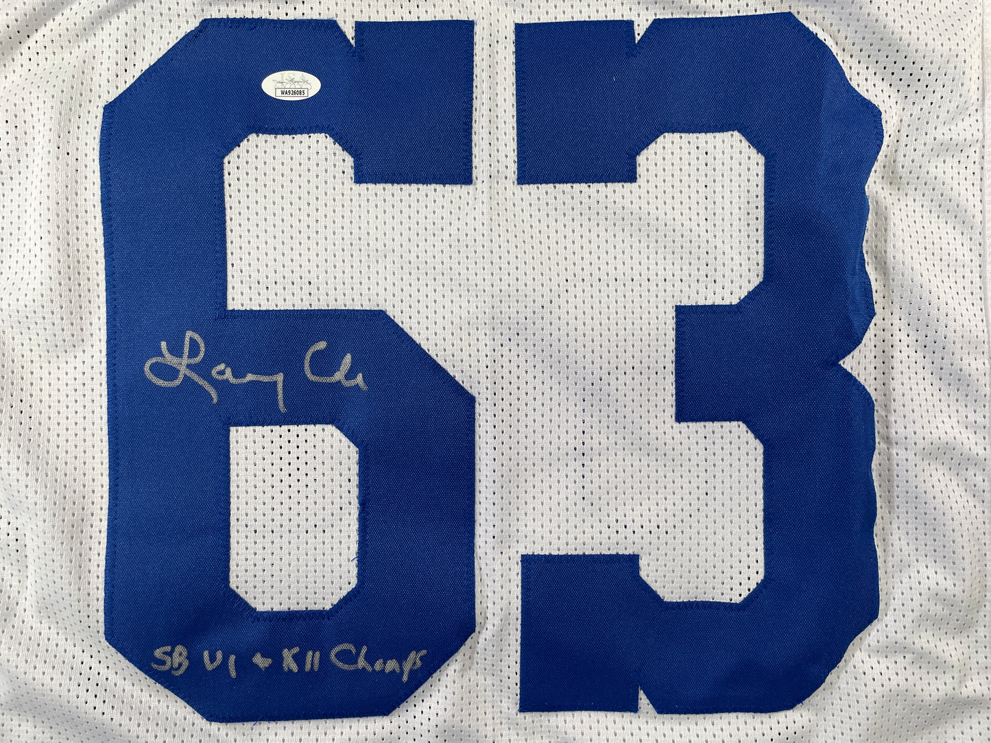 LARRY COLE DALLAS COWBOYS SIGNED WHITE JERSEY w/SB VI & XII Champs XL JSA COA
