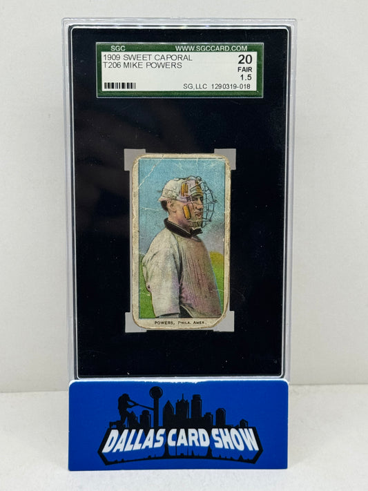 1909 Sweet Caporal T206 Mike Powers SGC 20 (2.0)