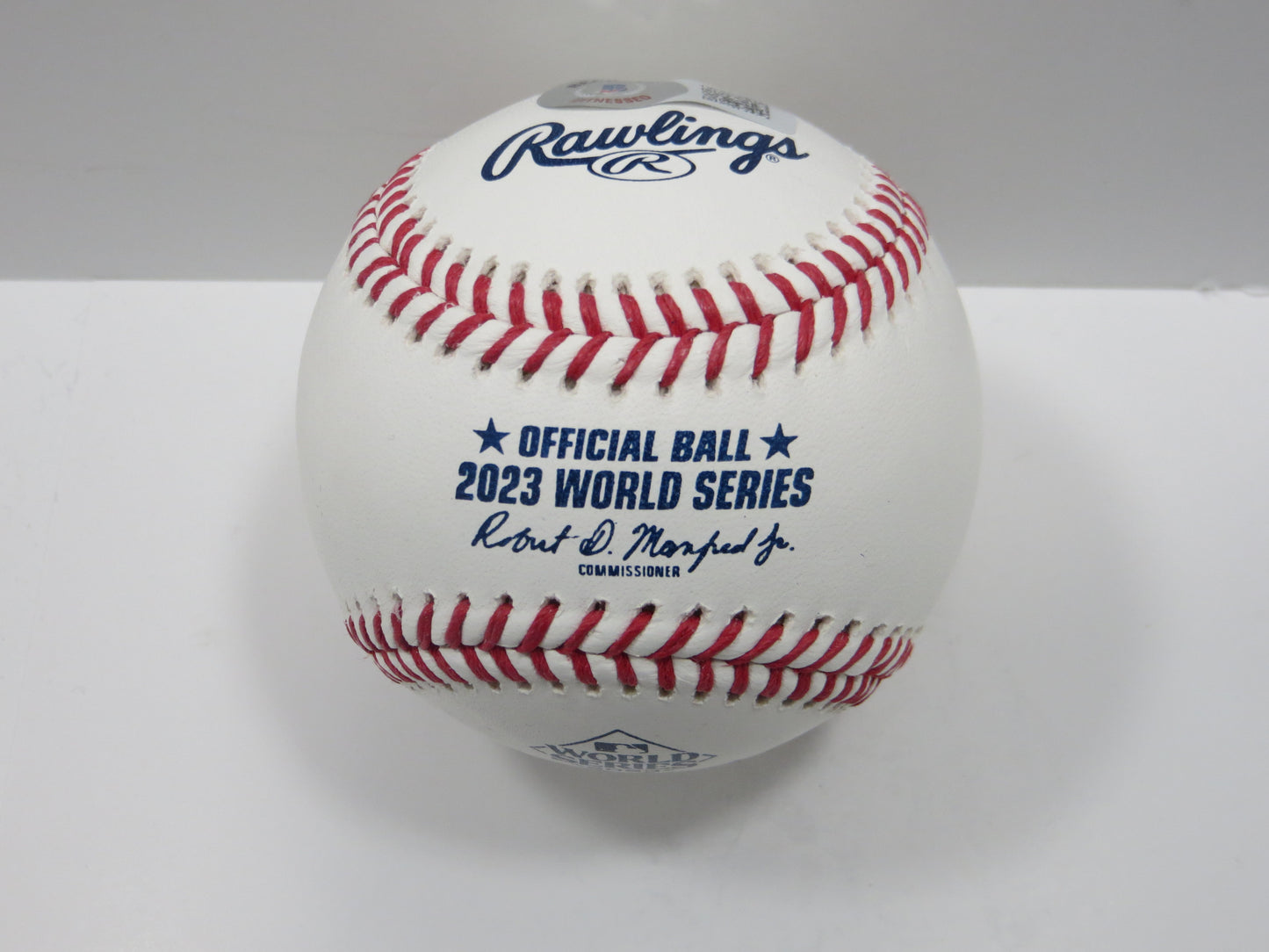 CODY BRADFORD TEXAS RANGERS RAWLINGS 2023 WORLD SERIES BASEBALL w/INSC BAS