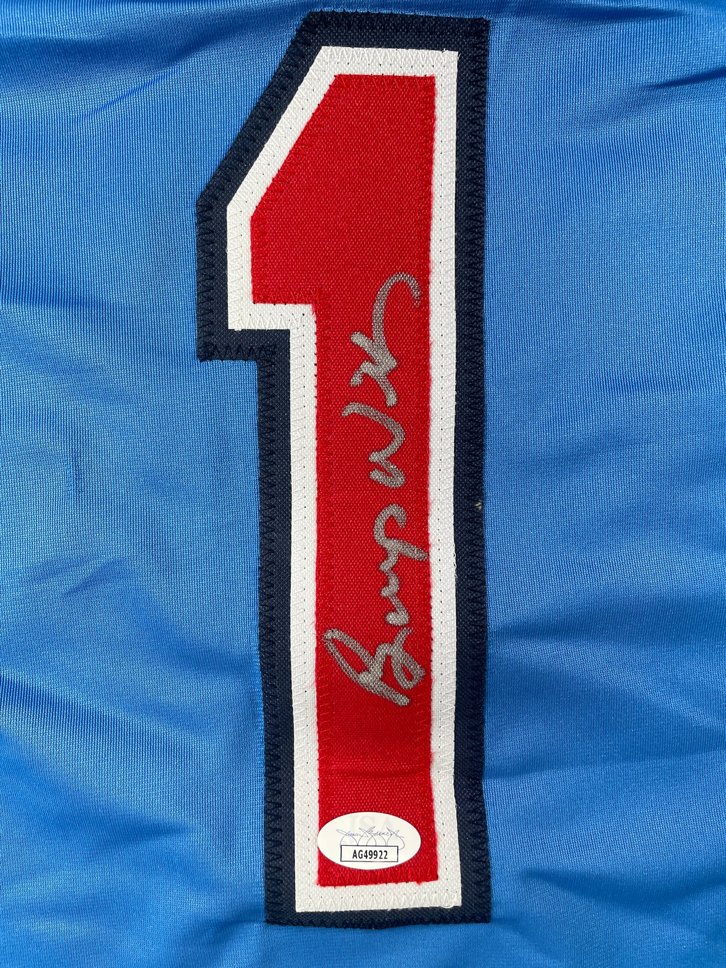 BUMP WILLS TEXAS RANGERS SIGNED Sewn Jersey JSA COA