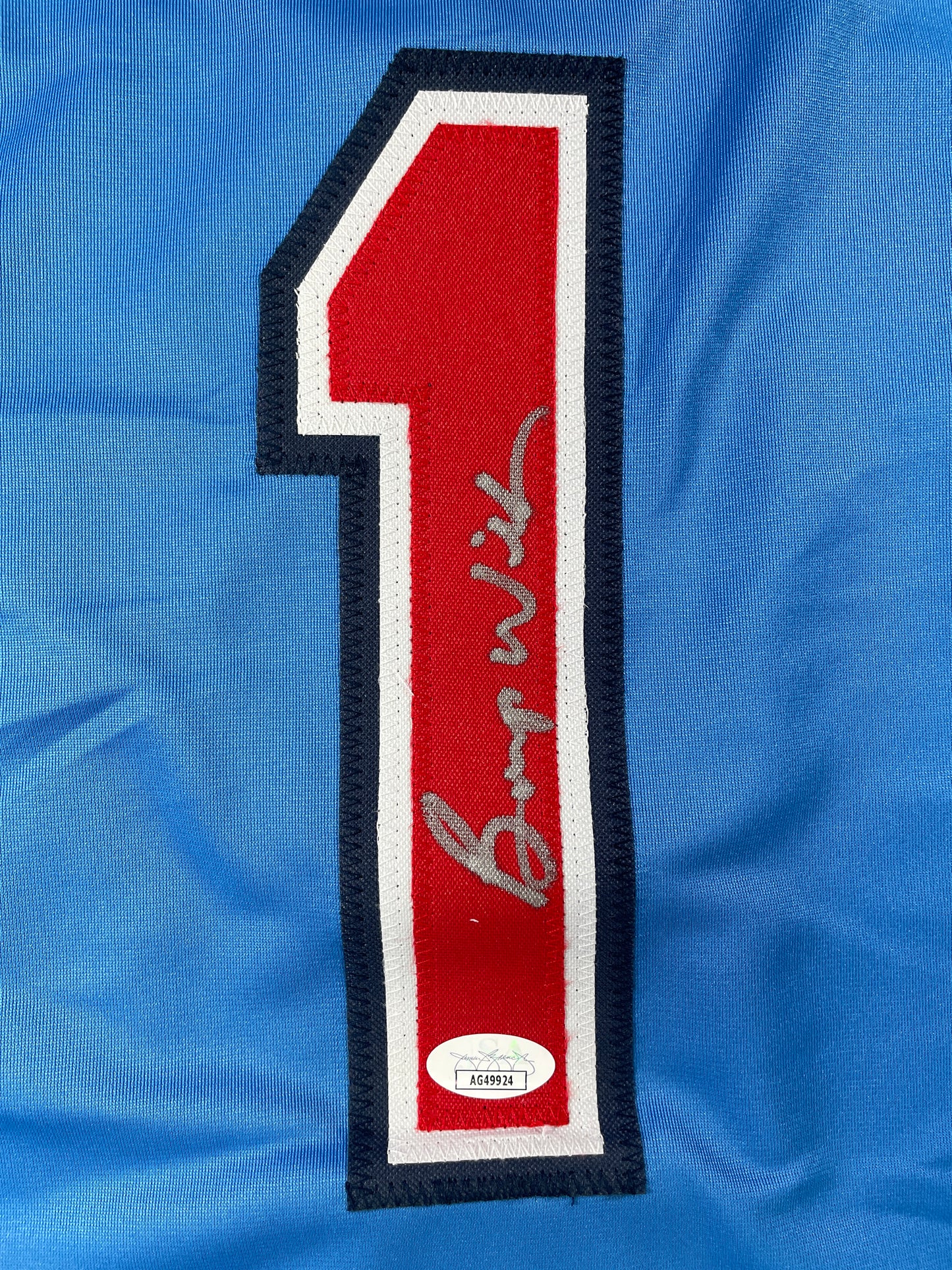 BUMP WILLS TEXAS RANGERS SIGNED Sewn Jersey JSA COA