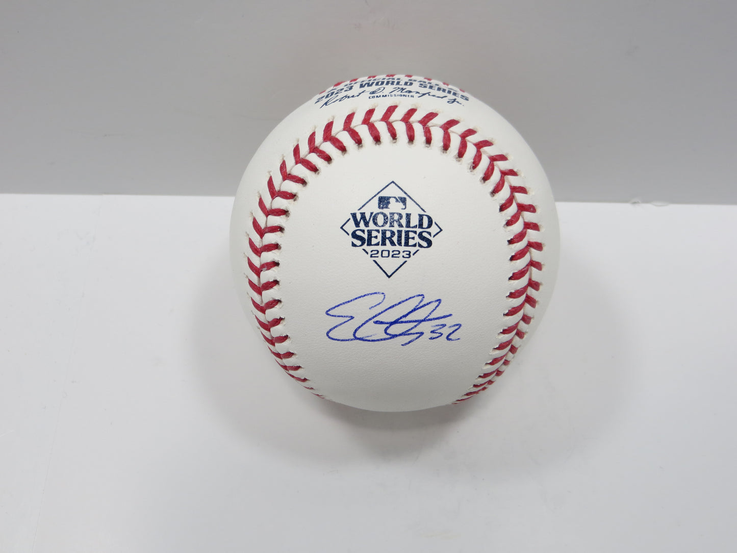 EVAN CARTER TEXAS RANGERS SIGNED Rawlings 2023 World Series Baseball BAS