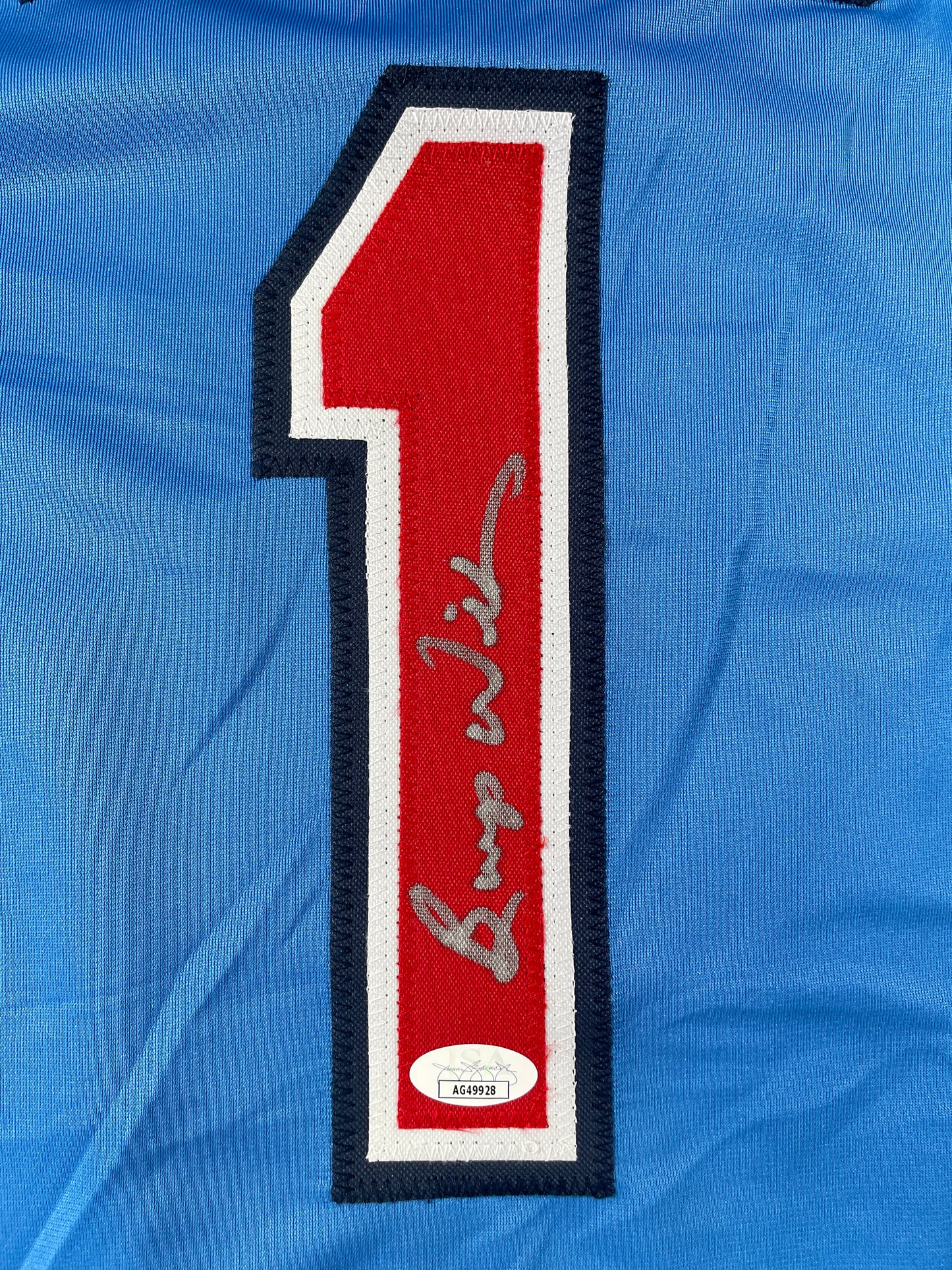 BUMP WILLS TEXAS RANGERS SIGNED Sewn Jersey JSA COA