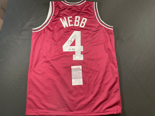 SPUD WEBB NC STATE WOLFPACK SIGNED JERSEY w/GO STATE XL JSA COA