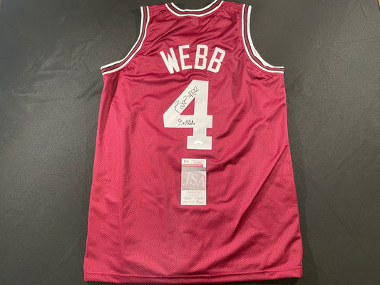 SPUD WEBB NC STATE WOLFPACK SIGNED JERSEY w/GO STATE XL JSA COA