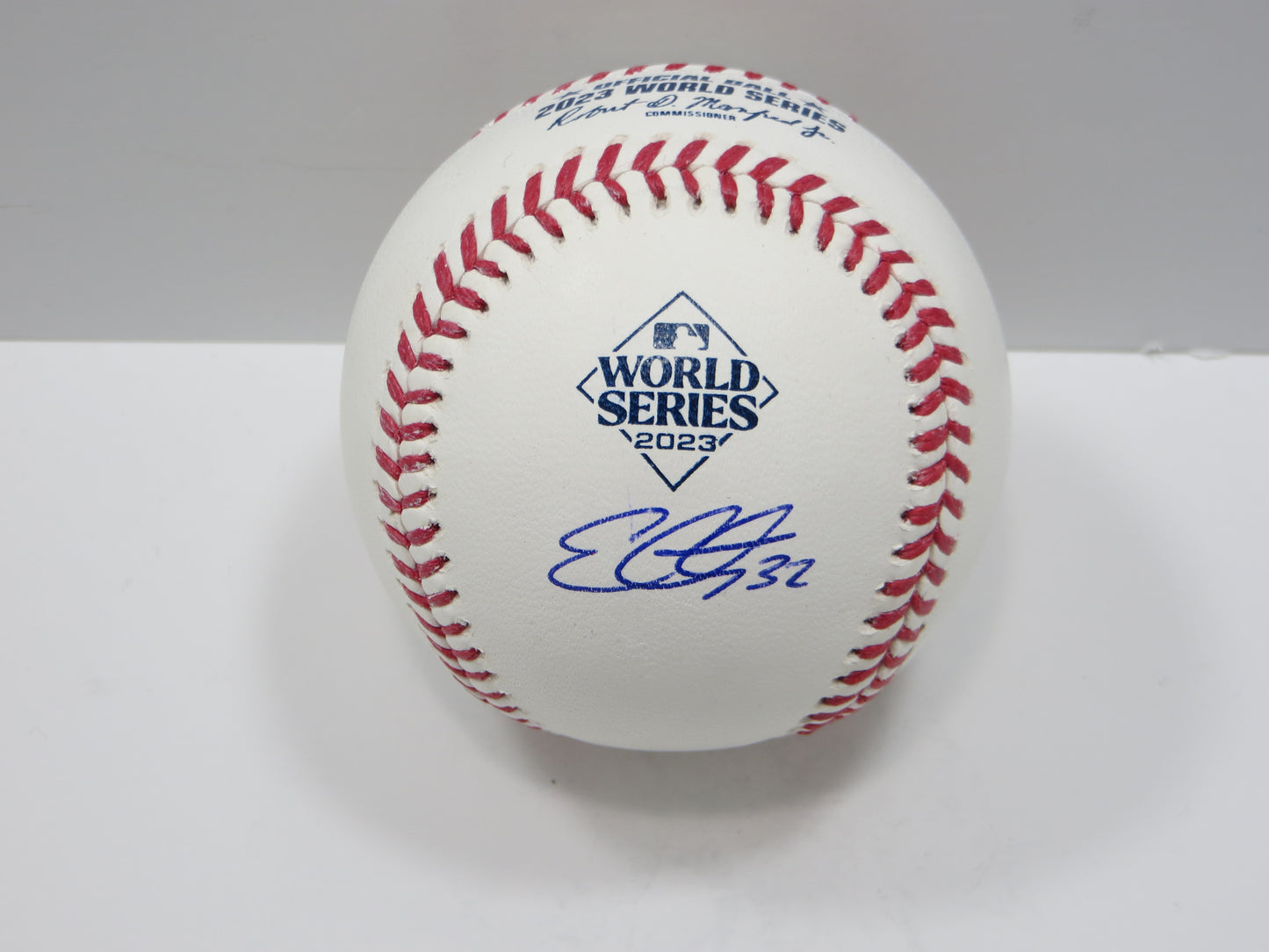 EVAN CARTER TEXAS RANGERS SIGNED Rawlings 2023 World Series Baseball JSA