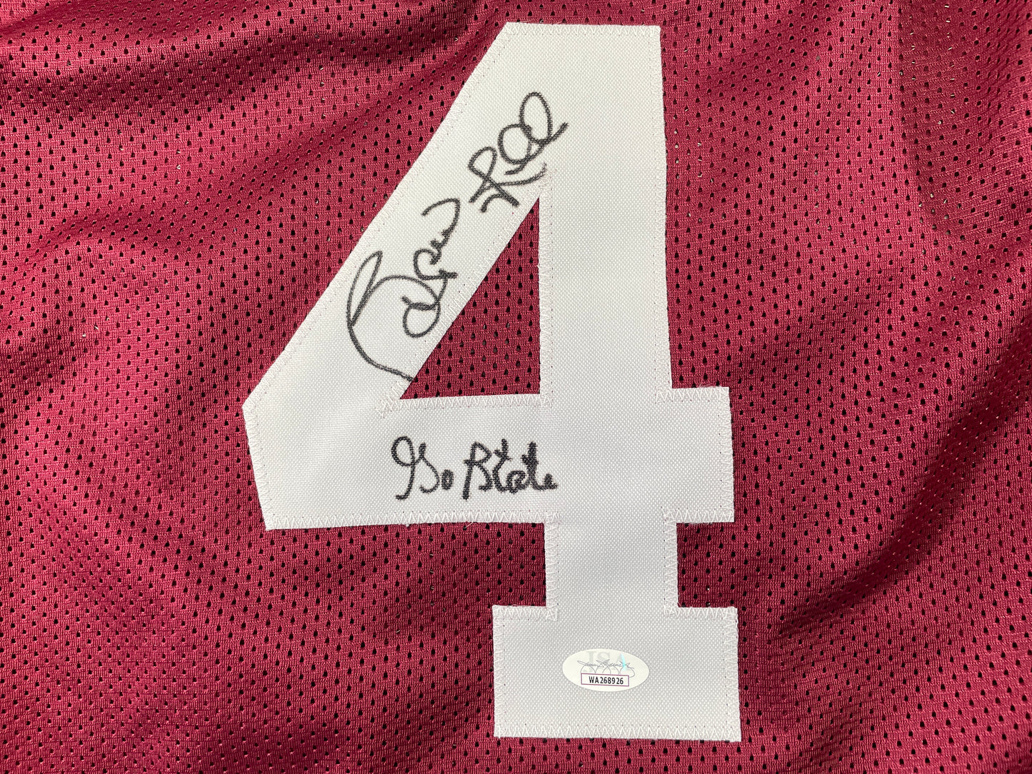 SPUD WEBB NC STATE WOLFPACK SIGNED JERSEY w/GO STATE XL JSA COA